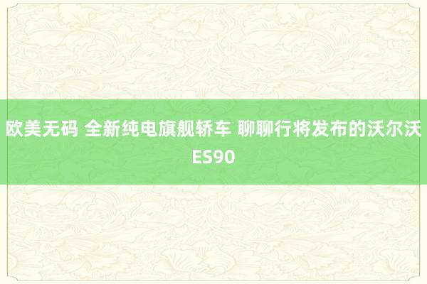 欧美无码 全新纯电旗舰轿车 聊聊行将发布的沃尔沃ES90