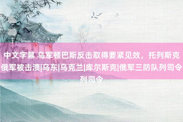 中文字幕 乌军顿巴斯反击取得要紧见效，托列斯克俄军被击溃|乌东|乌克兰|库尔斯克