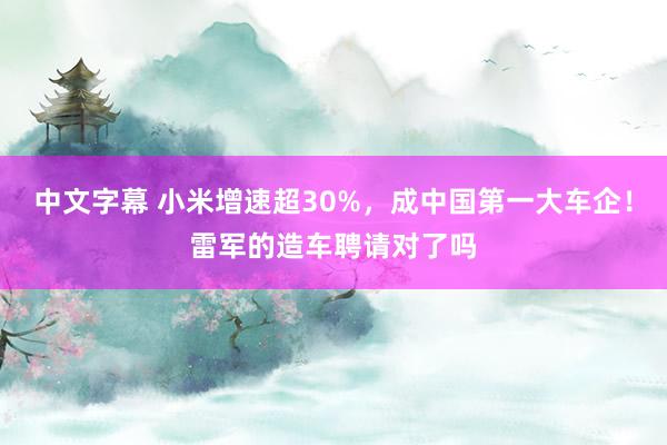 中文字幕 小米增速超30%，成中国第一大车企！雷军的造车聘请对了吗