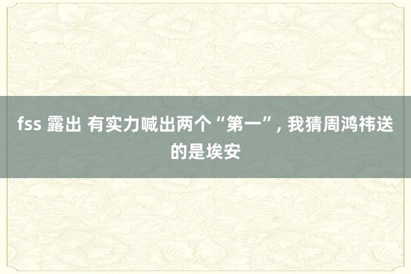 fss 露出 有实力喊出两个“第一”, 我猜周鸿祎送的是埃安