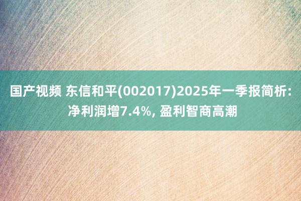 国产视频 东信和平(002017)2025年一季报简析: 净利润增7.4%, 盈