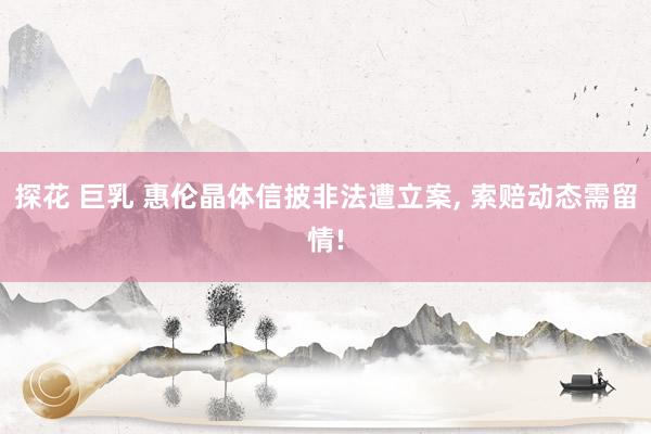 探花 巨乳 惠伦晶体信披非法遭立案, 索赔动态需留情!