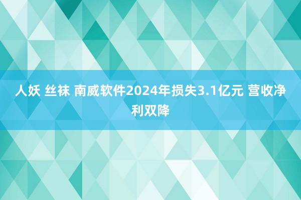 人妖 丝袜 南威软件2024年损失3.1亿元 营收净利双降
