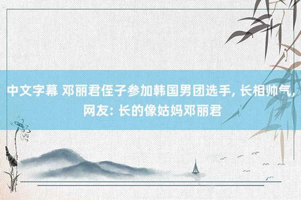 中文字幕 邓丽君侄子参加韩国男团选手, 长相帅气, 网友: 长的像姑妈邓丽君