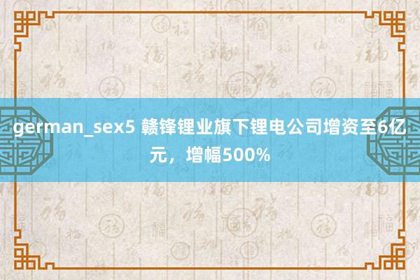 german_sex5 赣锋锂业旗下锂电公司增资至6亿元，增幅500%